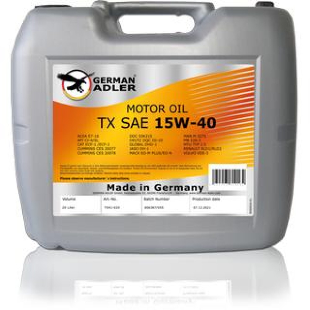 GERMAN ADLER 15W40 E7 TX 4X4L